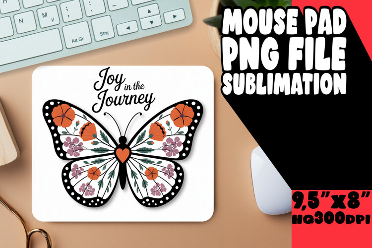 RADIANT mouse mat Sublimation Ideas, Butterfly example image 1