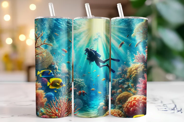 Diving life Tumbler Wrap | Sublimation | Tumblers