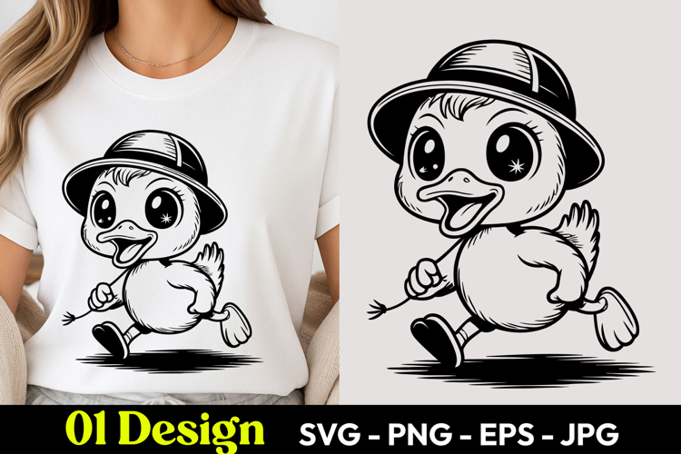 Cute Explorer Chick SVG PNG