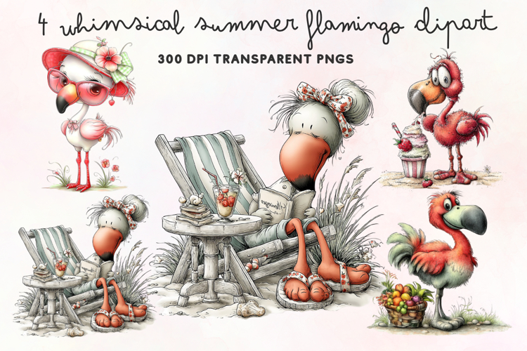 Cute Flamingo Clipart Image 5