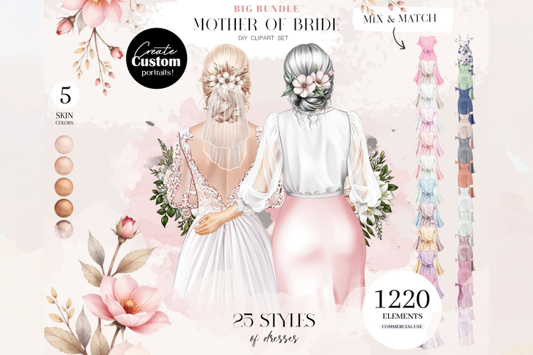 Mother of the Bride Clipart Bundle Portrait Creator
