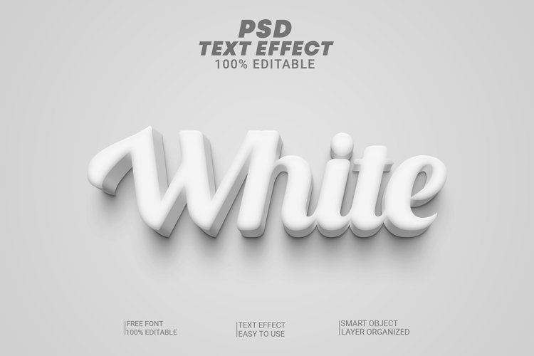 White PSD 3D Text effect Style