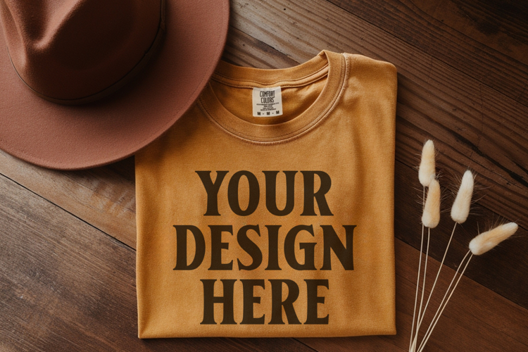 Monarch Comfort Colors 1717 Folded Tshirt Mockups