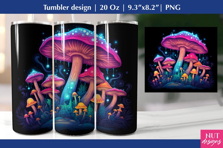 Trippy mushrooms tumbler Halloween tumbler wrap sublimation