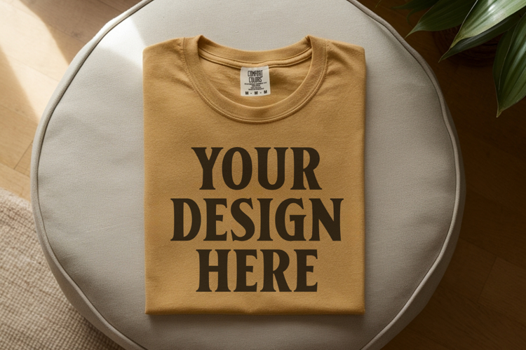 Monarch Comfort Colors 1717 Folded Tshirt Mockups