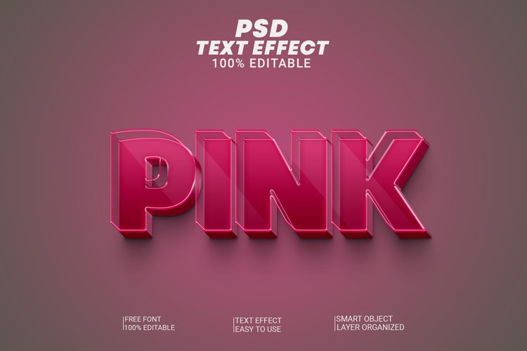 Pink 3d Editable Text Effect Style (2668765)