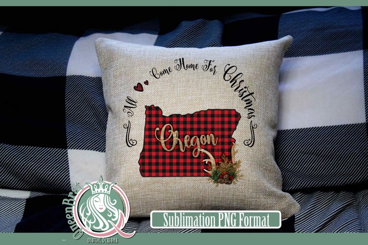 Sublimation | Oregon Plaid Christmas State example image 1