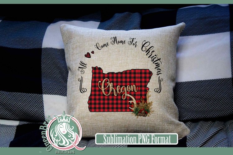 Oregon Plaid Christmas State Sublimation example image 1