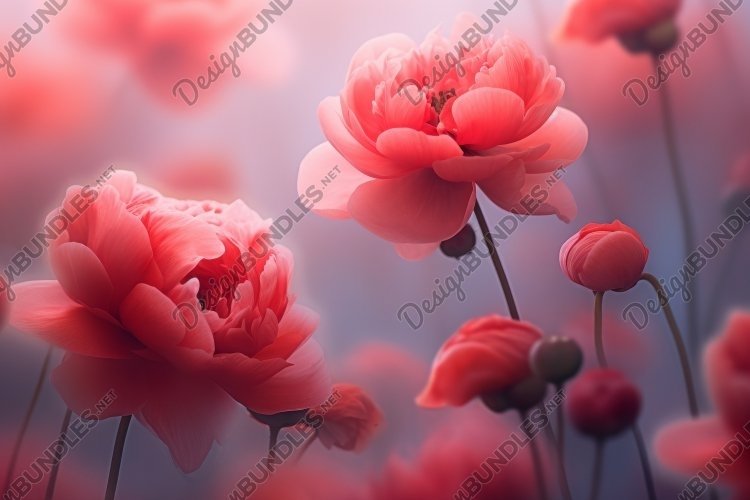 Bright colorful composition of flowers of pastel colors