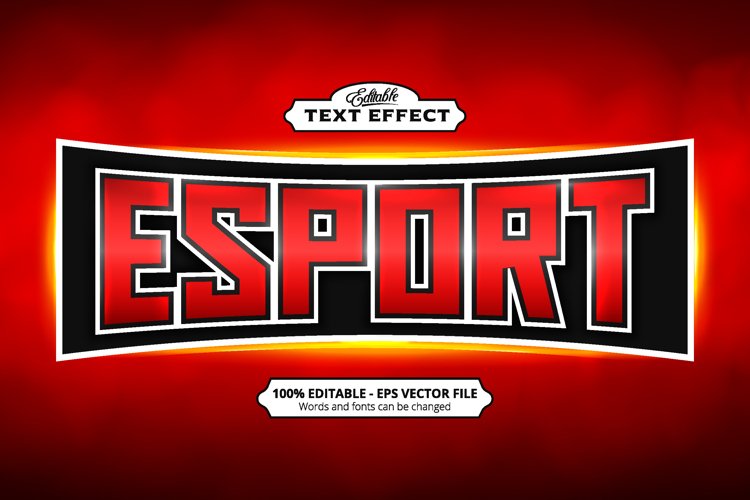 Editable text effect, Esport text