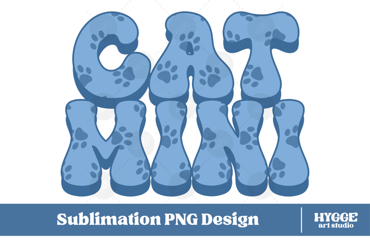 American Cat Mini 4th of July USA Paw DTF PNG Sublimation