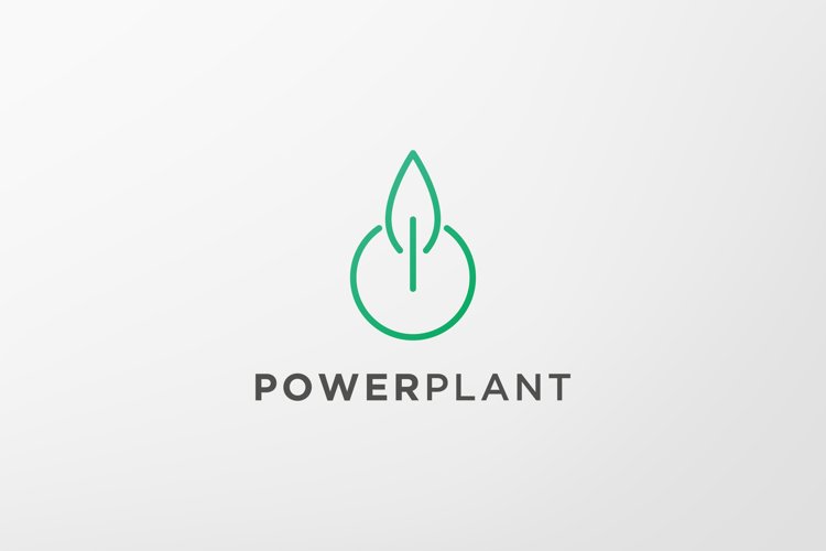 green power leaf plant logo