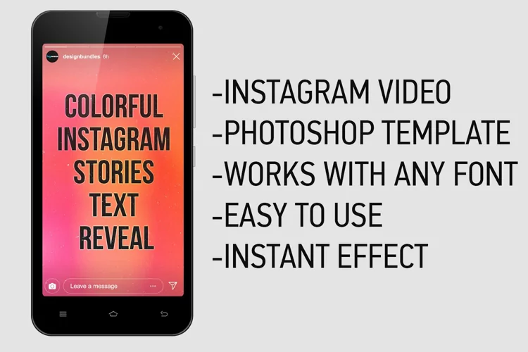 Colorful Instagram Stories Text Reveal