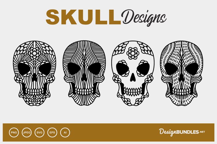 Ornament Skull Illustration example image 1