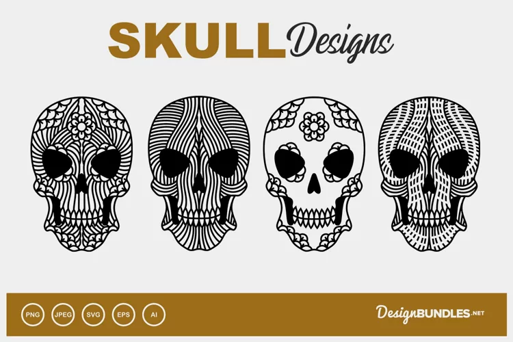 Ornament Skull Illustration