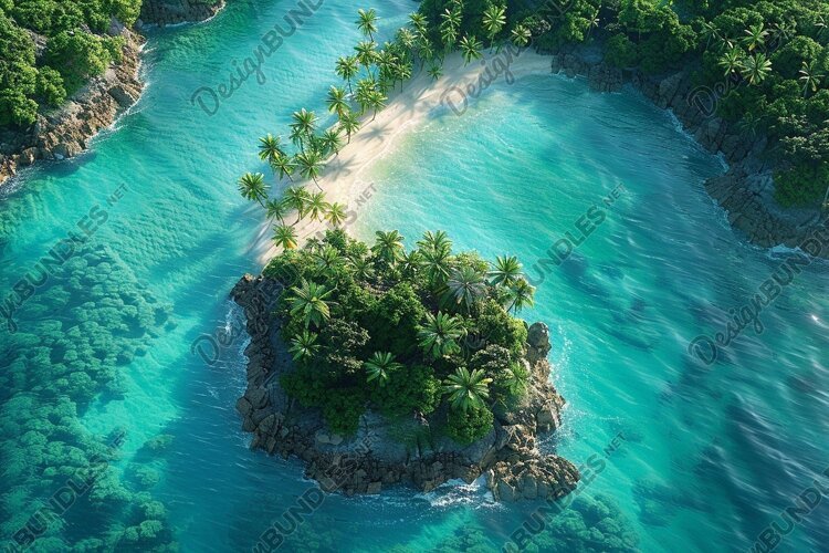 Aerial view turquoise ocean. Summer background. High photo example image 1