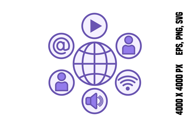 Colored Social Network Icon