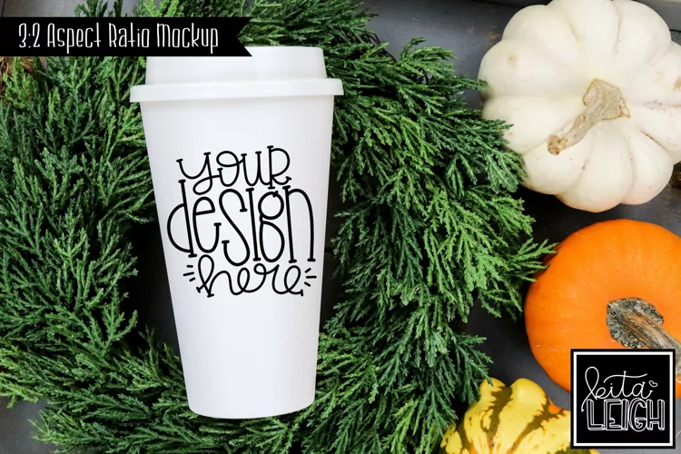 To Go Coffee Fall Pumpkin Mockup | Stylized Stock Photo