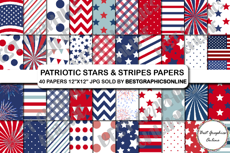 4th of July USA Patriotic Independence Day Background Papers