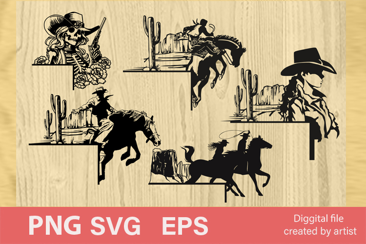 SVG cowboy corners, SVG door corners, SVG cowboys, bundle