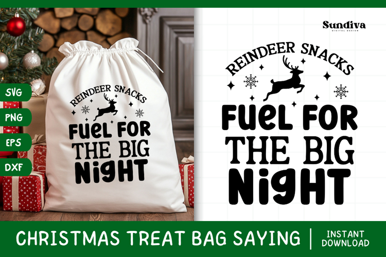 Christmas Treat Bag Quote SVG | Reindeer Snacks