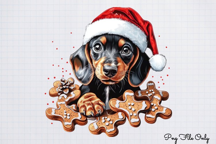 Christmas Dachshunds Clipart PNG