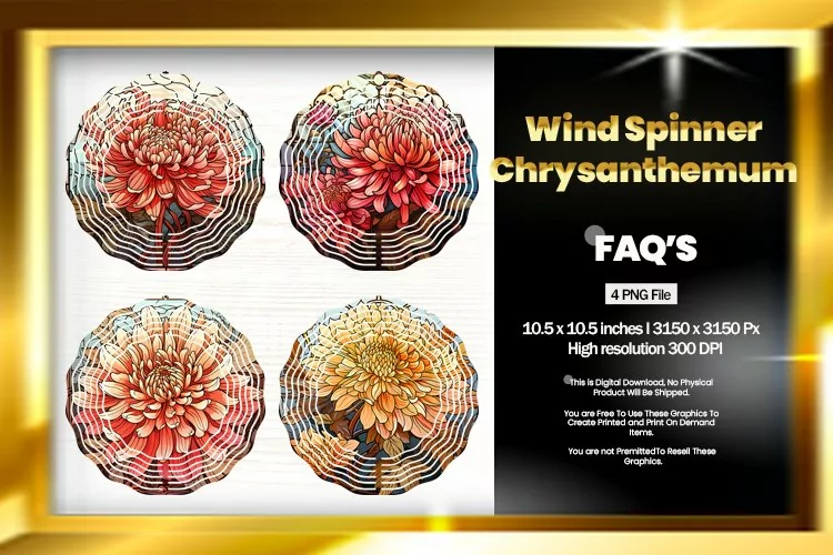 Chrysanthemum Wind Spinner Sublimation - 04 Variations