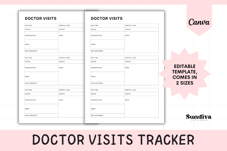 Editable Doctor Visits Canva Template 3