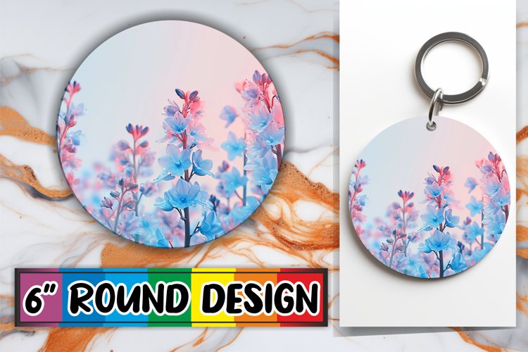 Springtime Joy Circle Wrap: Floral Sublimation Keychain