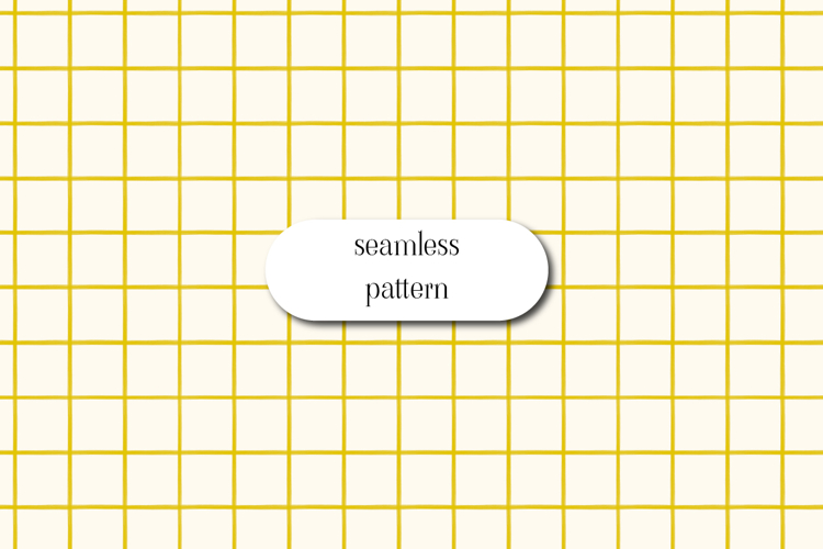 Yellow Hand Drawn Grid Seamless Pattern Design