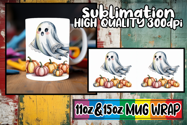 Serene thoughts 11oz 15oz sublimation wrap, Pumpkin Watercol