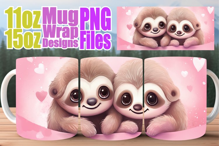 Adorable Animal Art: Sublimation Mug Wrap example image 1