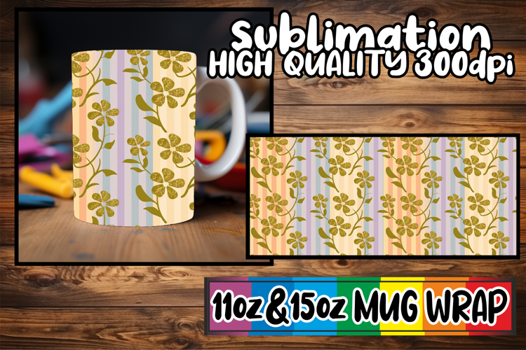 Blissful travels 11oz 15oz sublimation wrap, Gold Flower