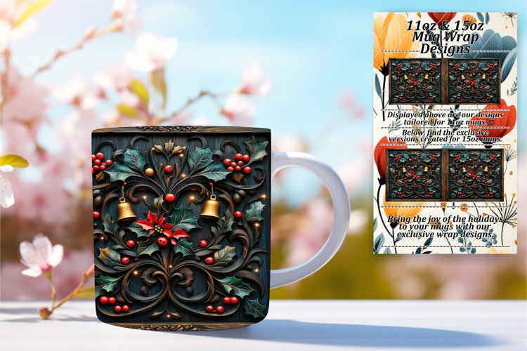 Sophisticated 15oz Mug Wrap Png Design , Christmas