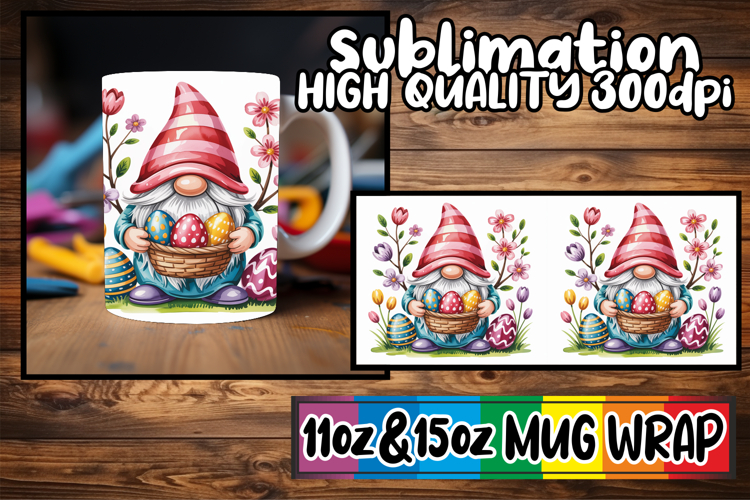 Unique memories 11oz 15oz sublimation wrap, Easter Gnomes