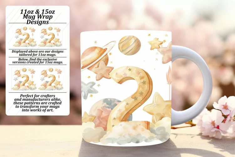 Watercolor Aura: Sublimation Mug Wrap Art 11oz/15oz