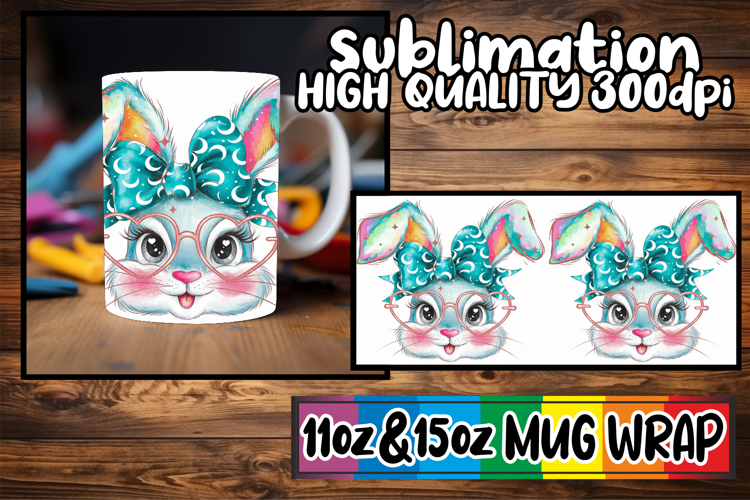 Joyful adventures 11oz 15oz sublimation wrap, Easter Bunny