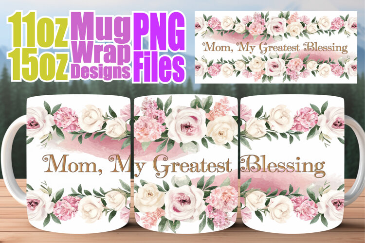 Wonderful morning sublimation 11oz 15oz mug wrap, Mother's D example image 1