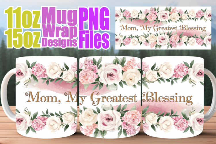 Wonderful morning sublimation 11oz 15oz mug wrap, Mother's D