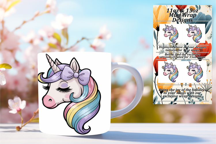 Fresh 11oz Mug Wrap Png Artwork , Unicorn