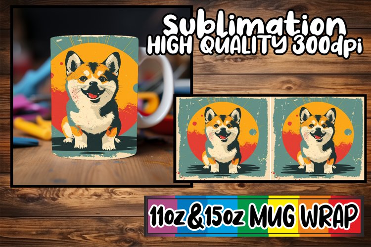 Vintage-Inspired Animal Mug Wrap 11oz 15oz Range example image 1