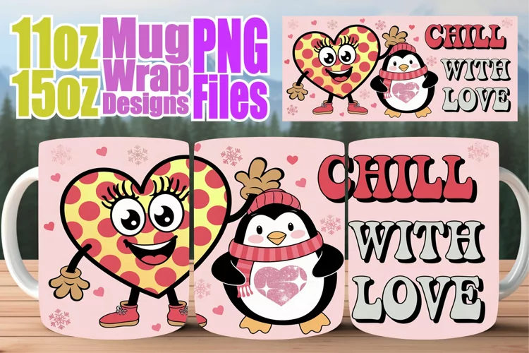 Unique sunsets 11oz 15oz sublimation wrap, Valentines