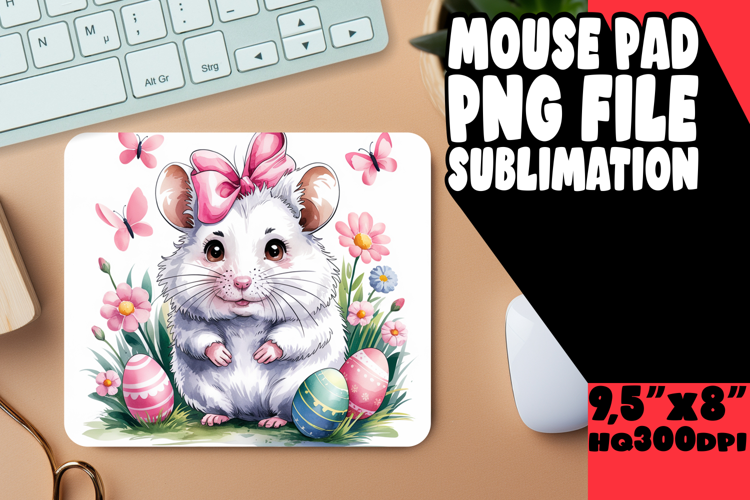 Cheerful Mouse Pad Sublimation Style, Cute Easter