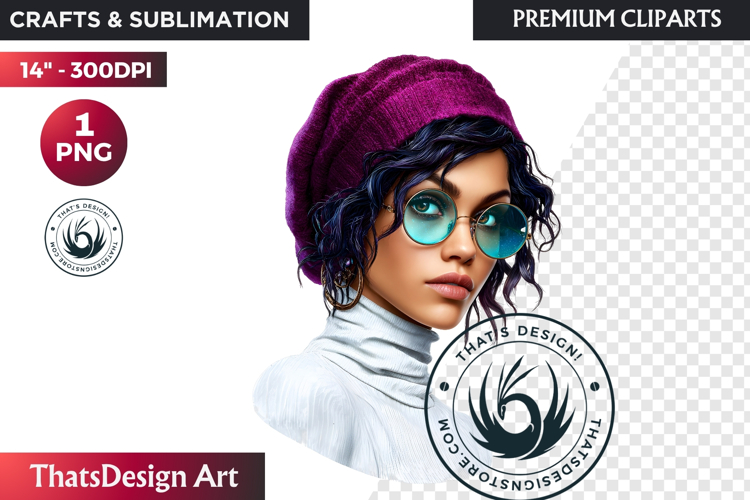 Cosy Winter Girl Clipart, Fashion Girl PNG, christmas