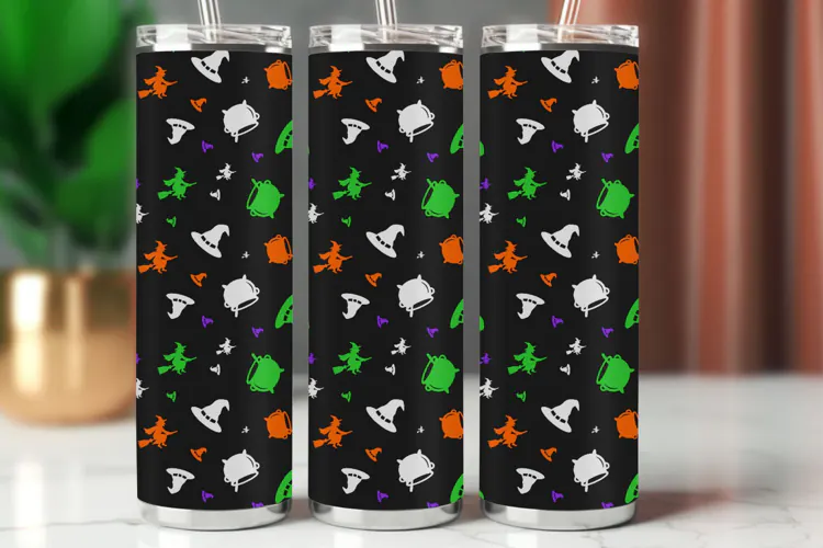 Halloween Tumbler Wrap Seamless Pattern