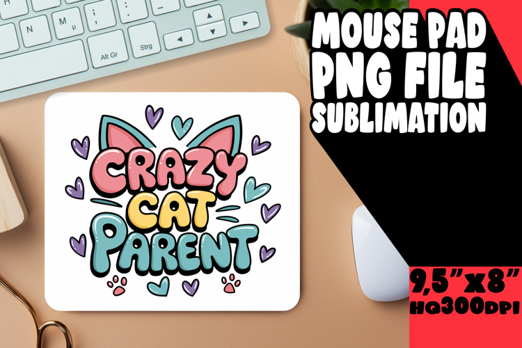 BLISSFUL mouse PAD Fun Design, Cat Quote example image 1