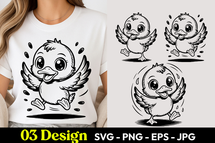 Happy Flying Chick SVG PNG