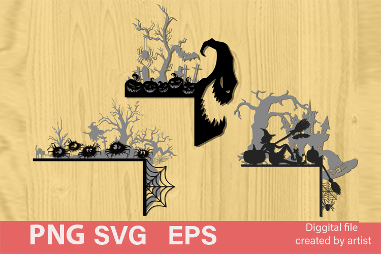 Corners on the door svg, gnomes door Halloween svg, decor