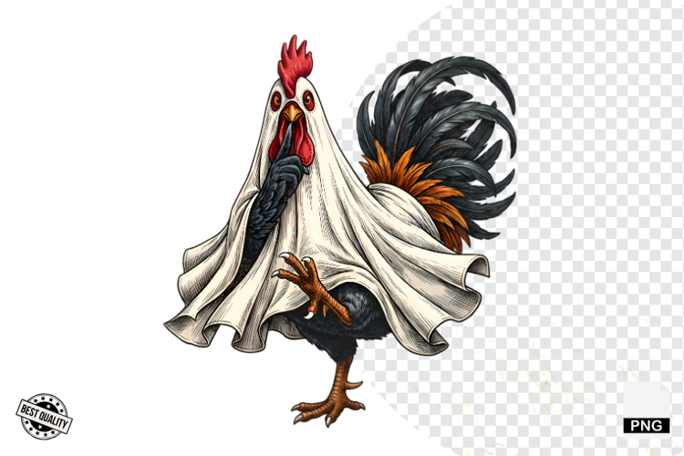 Halloween Ghost Chicken PNG