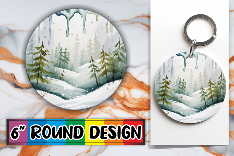 Cozy Round Car Coaster Magic, Winter